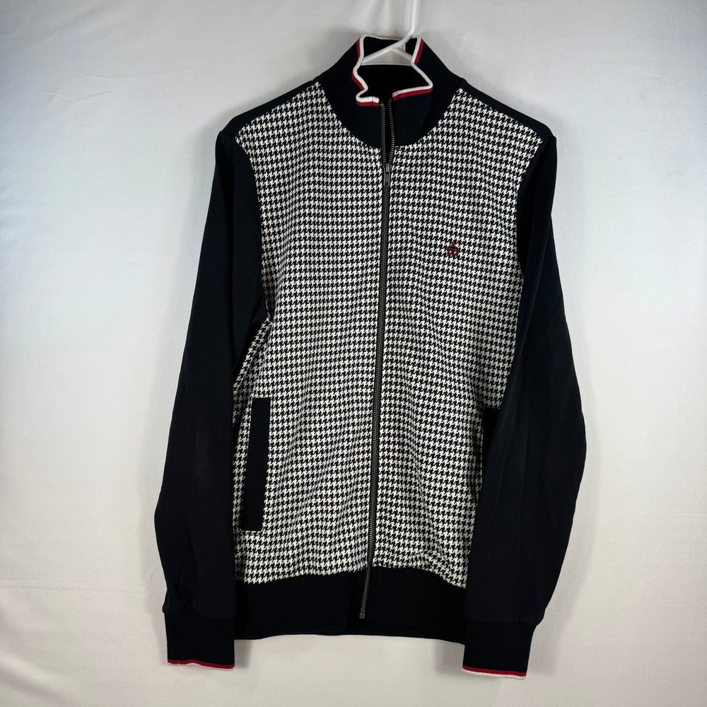 Mercari London Willow Houndstooth Track Jacket Black White Red Full Zip Medium